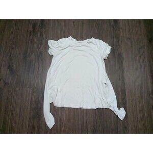 Yellow Chair Bohme Womens Size Small White short sleeve crew neck Tie Front